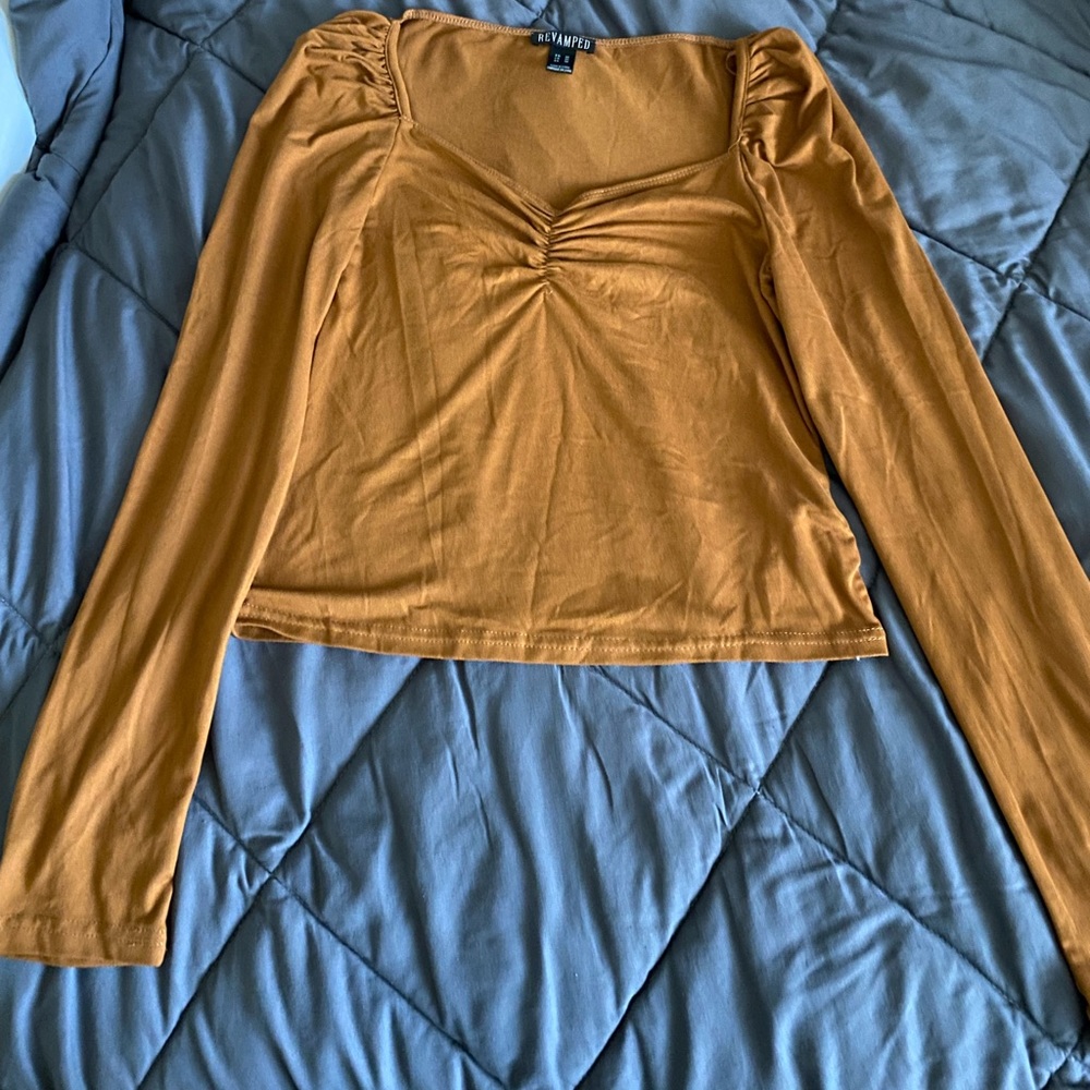 Brown Scrunched Top Shirt